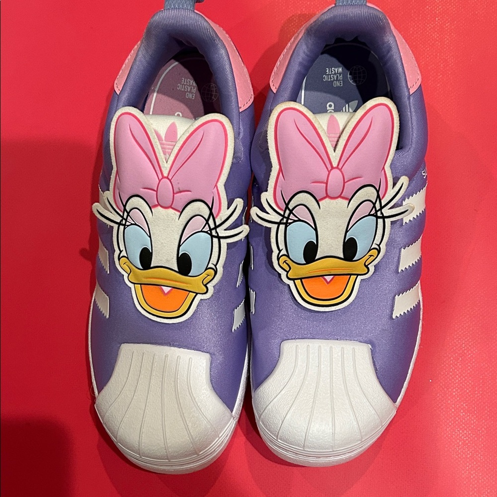 Adidas Kids Purple Sneakers with Cartoon Design